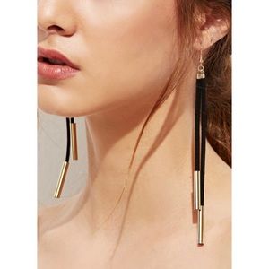 ⭐️3/$30 | Black / Gold Suede Cord Drop Earrings